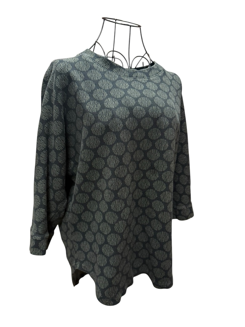 cut loose Heathered Gray Dot-Print Cotton Pullover Small